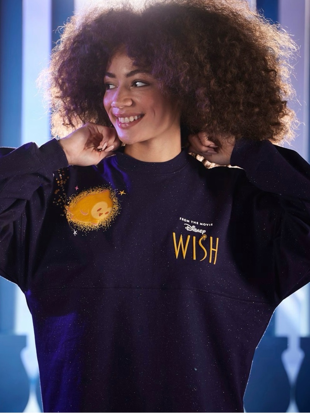 Disney Parks Wish I'm a Star Spirit Glitter Jersey Sweatshirt - Size XS